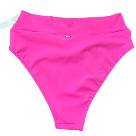 Victorias Secret Pink Swim V Crossover High Waist Cheeky Bikini Bottom Pink XXL - Picture 3 of 4